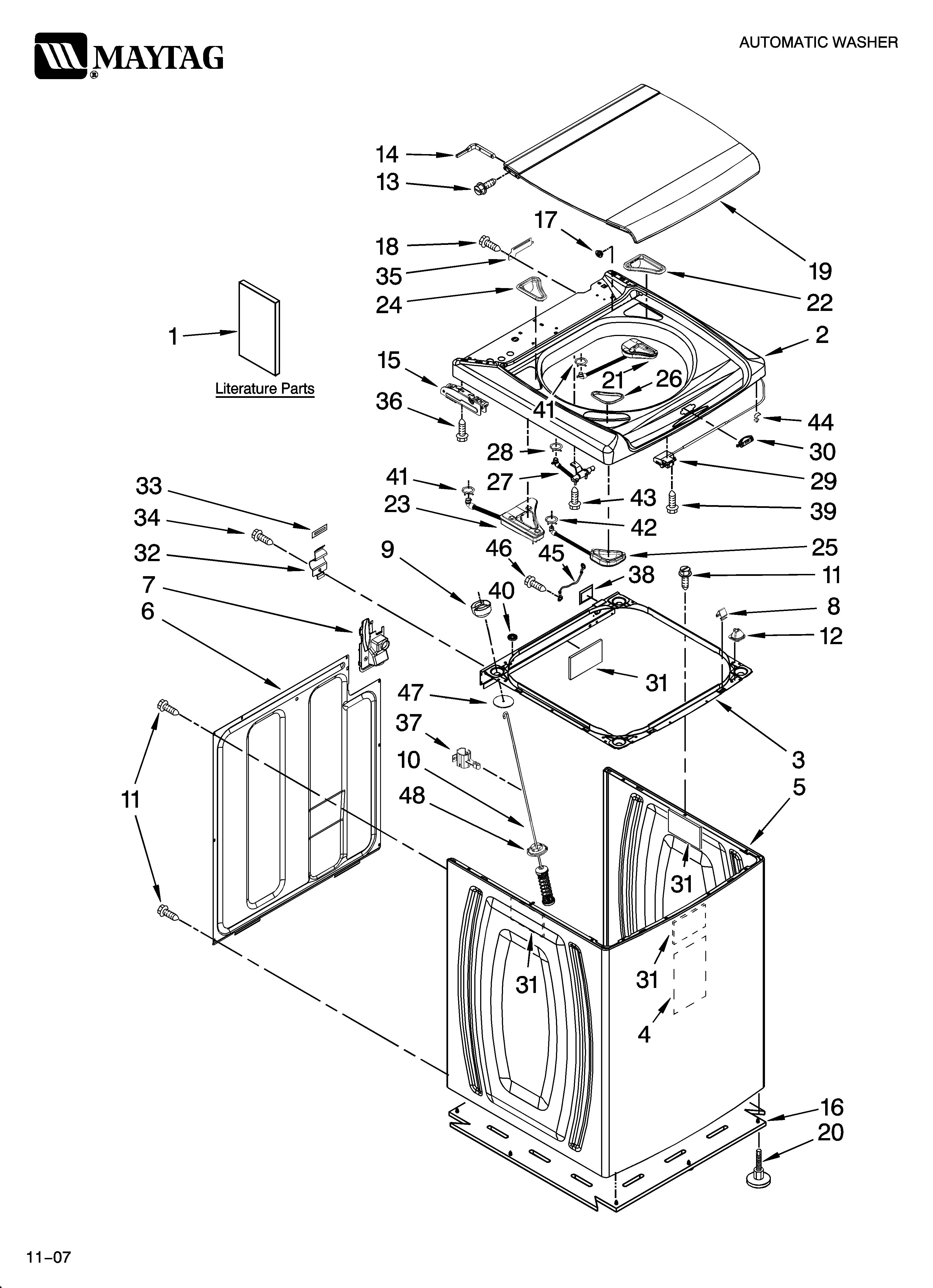Top and cabinet parts