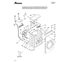 Amana NFW7200TW10 top and cabinet parts diagram