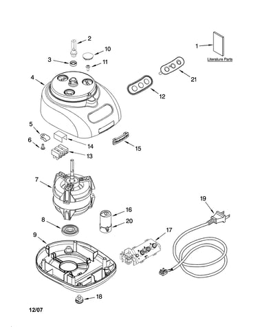 Motor and housing parts