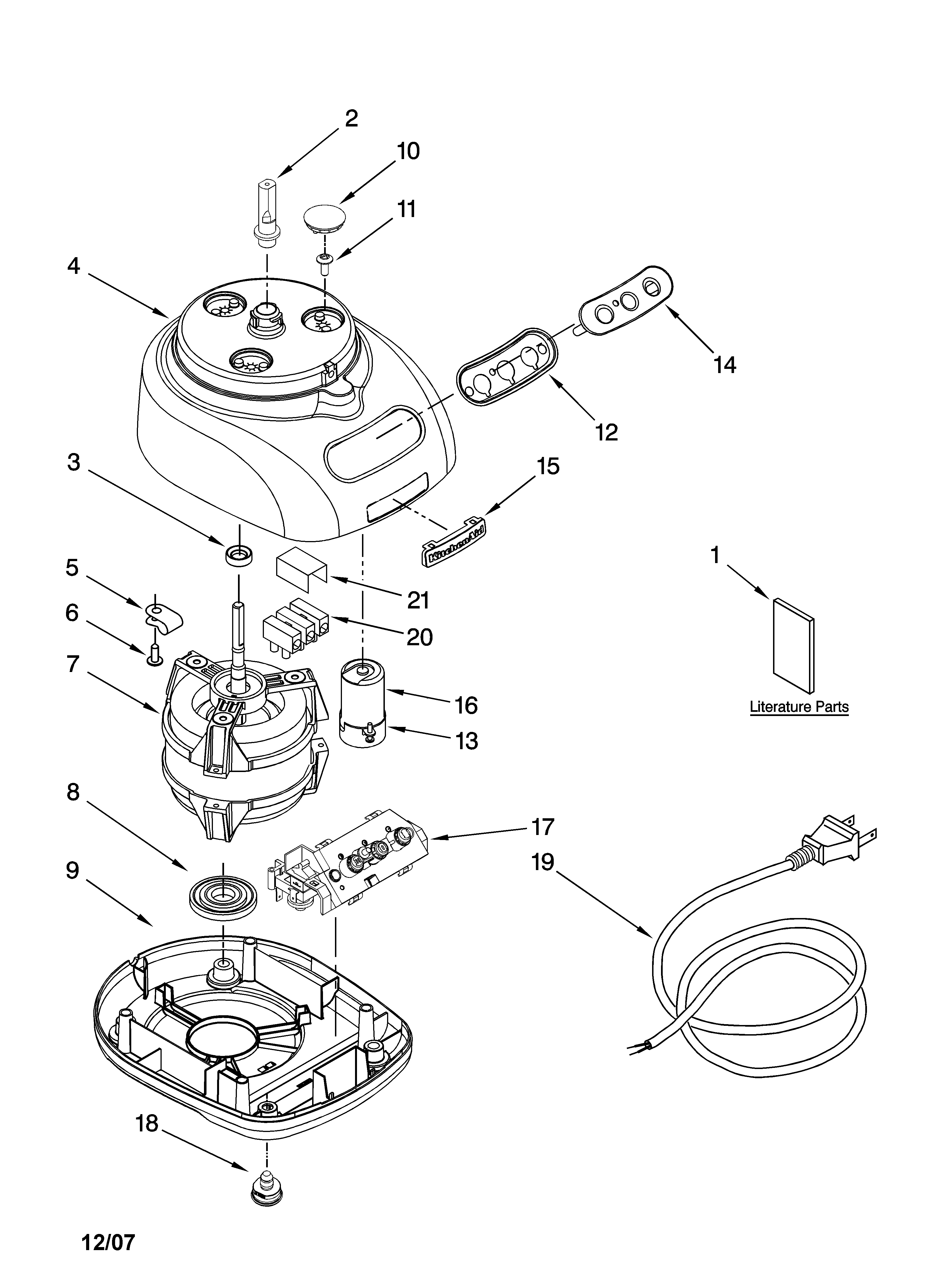 Motor and housing parts