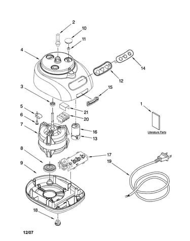 Motor and housing parts