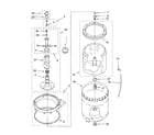 Whirlpool 7MWT98930TM0 agitator, basket and tub parts diagram