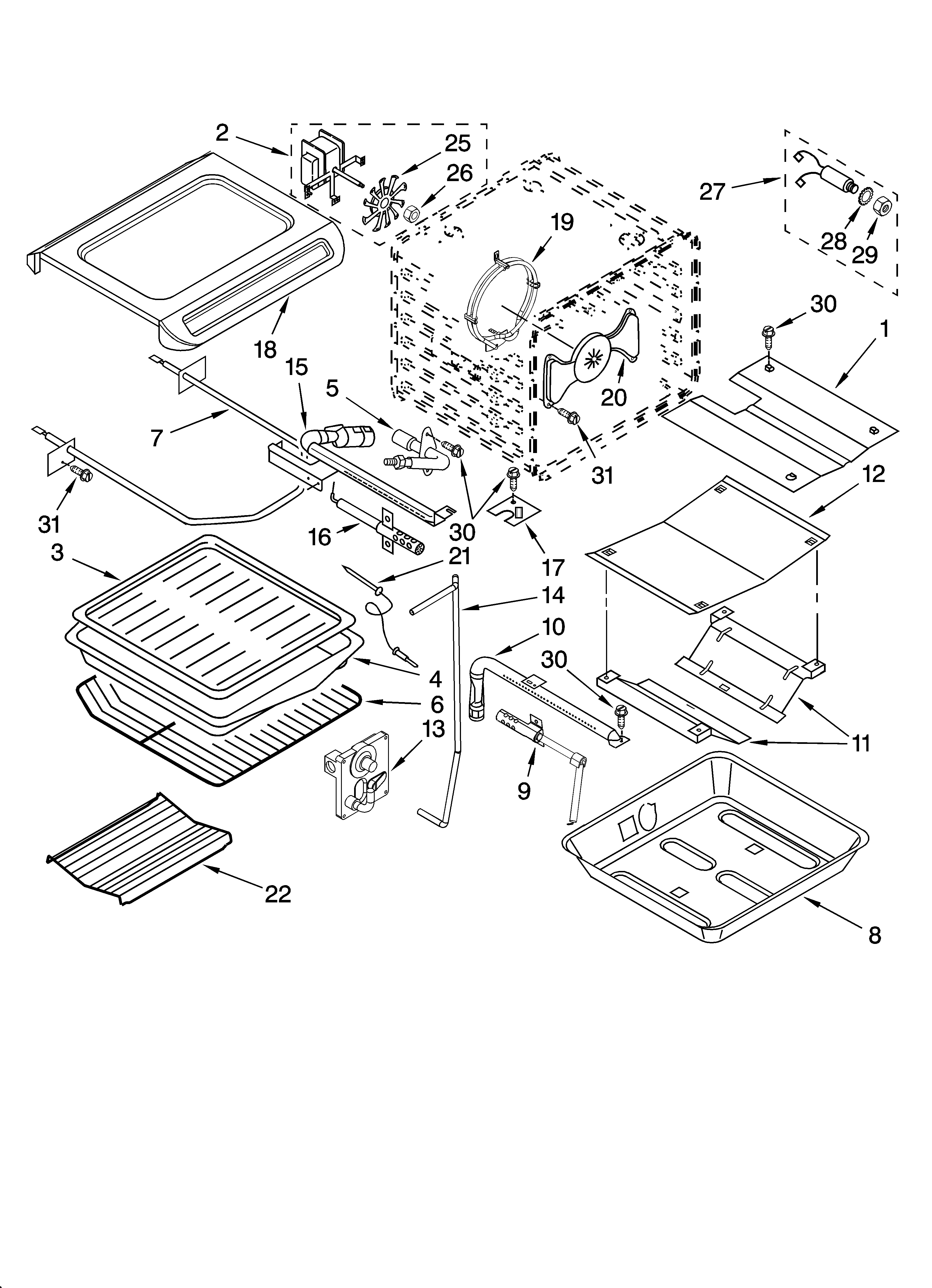 Internal oven parts