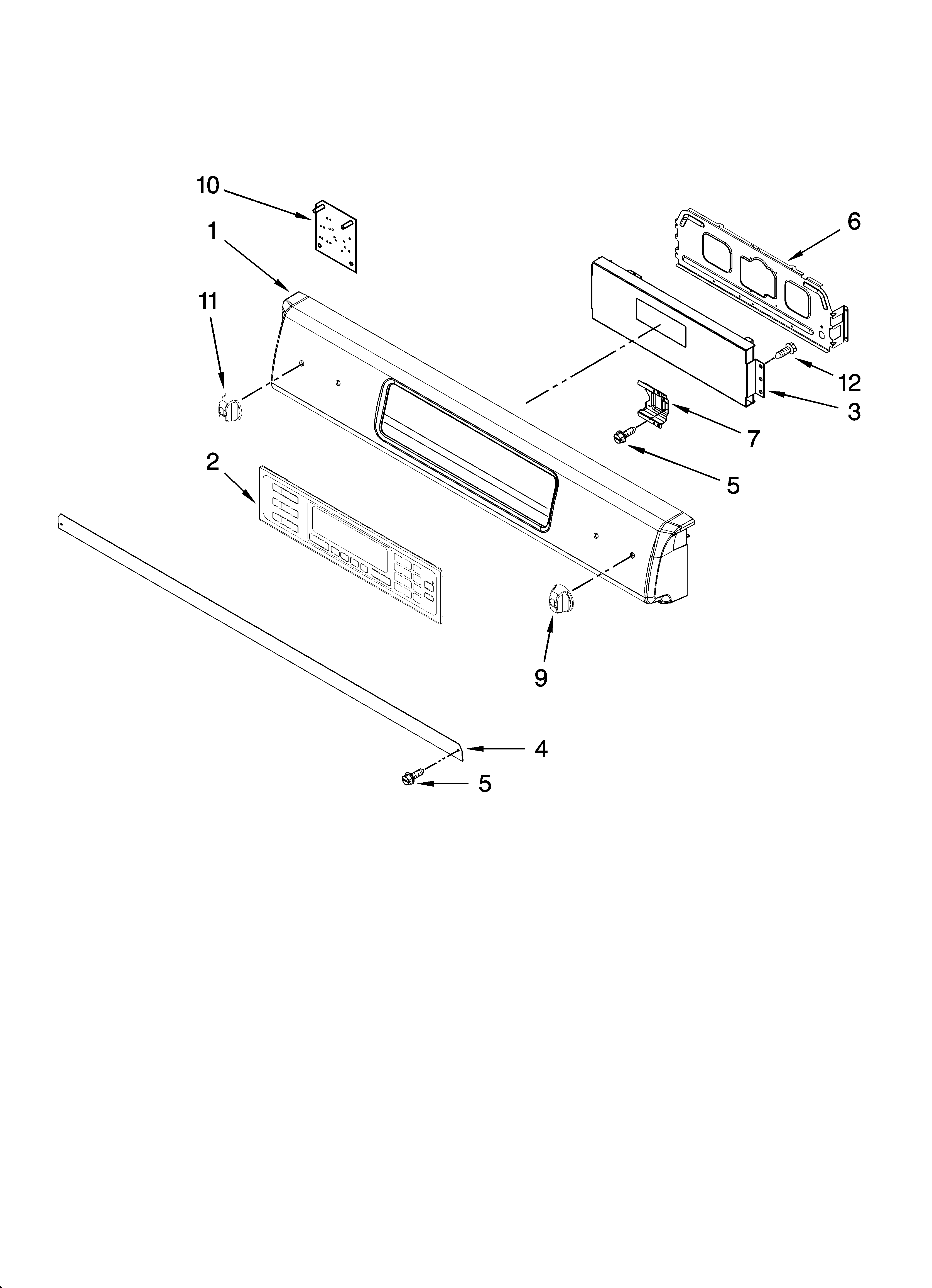 Control panel parts, optional parts (not included)