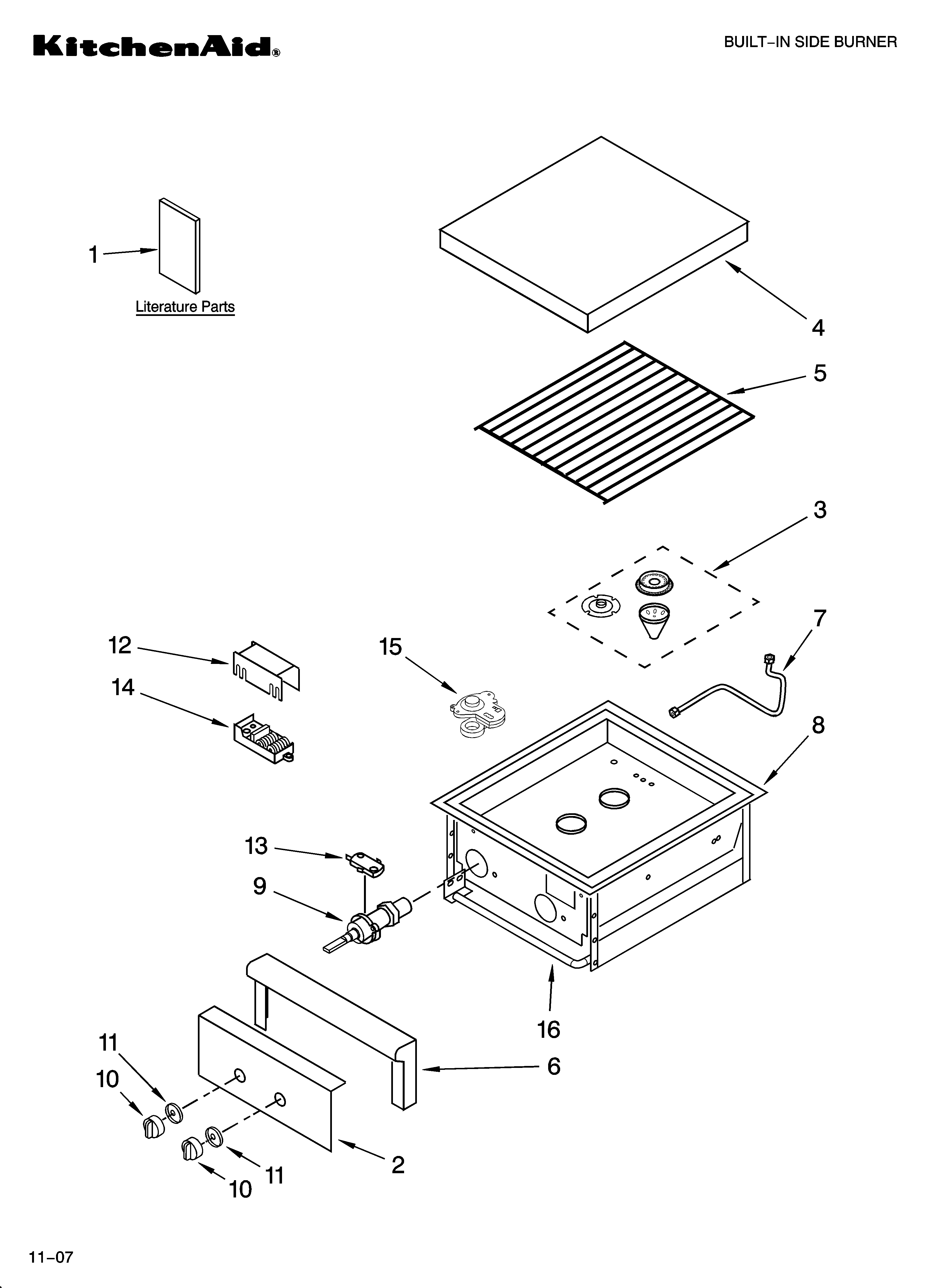 Side burner parts