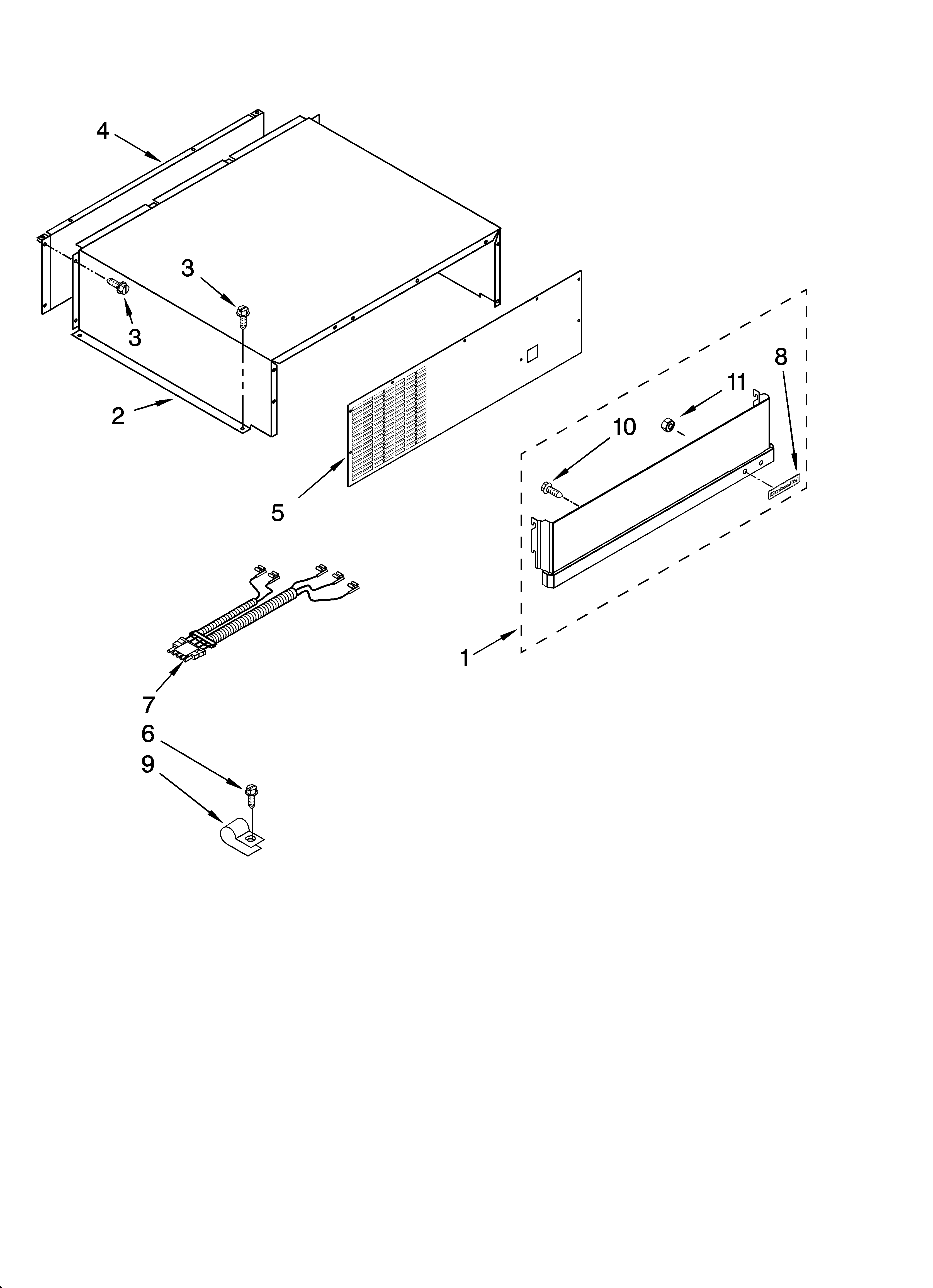 Top grille and unit cover parts