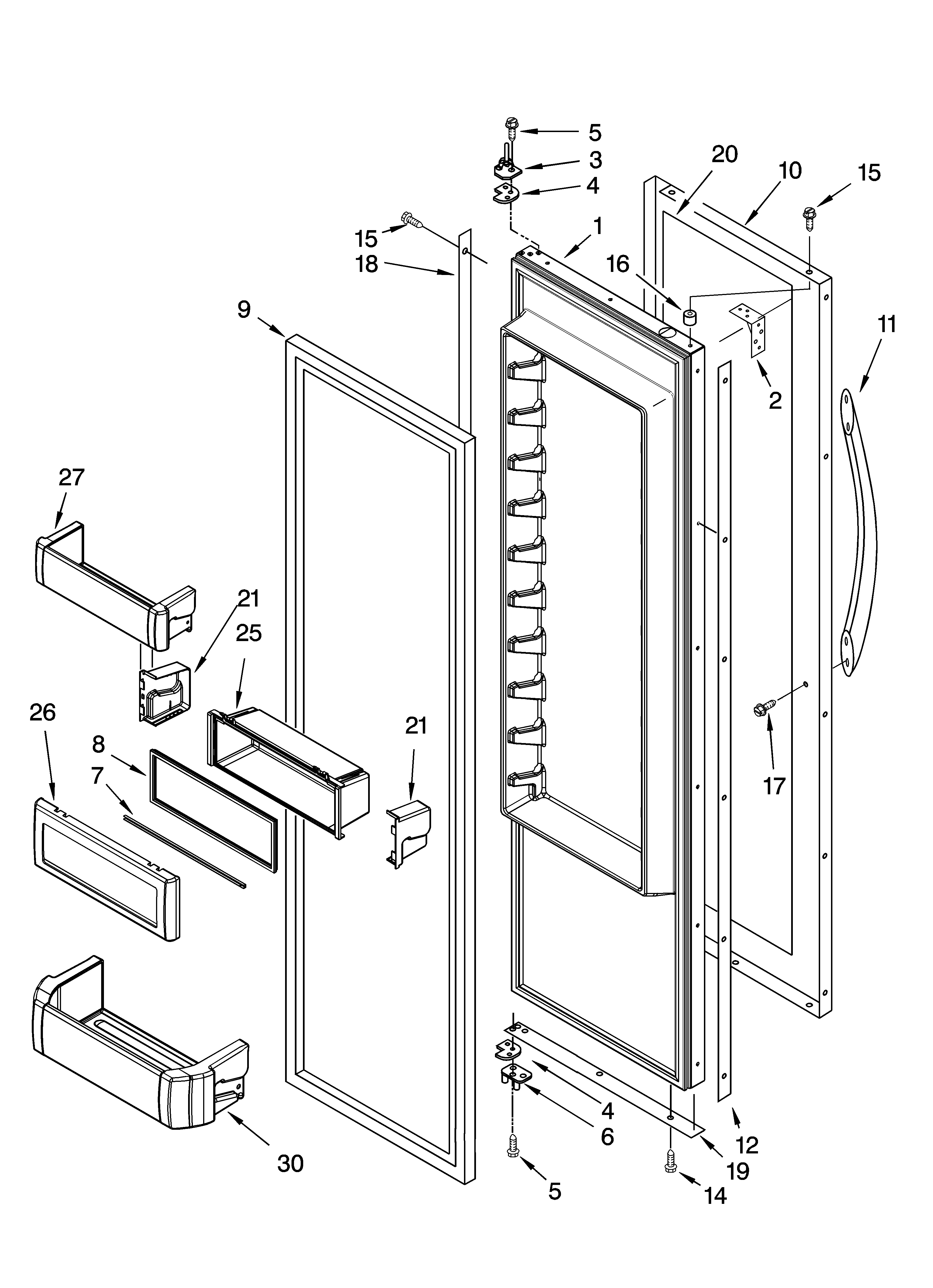 Refrigerator door parts