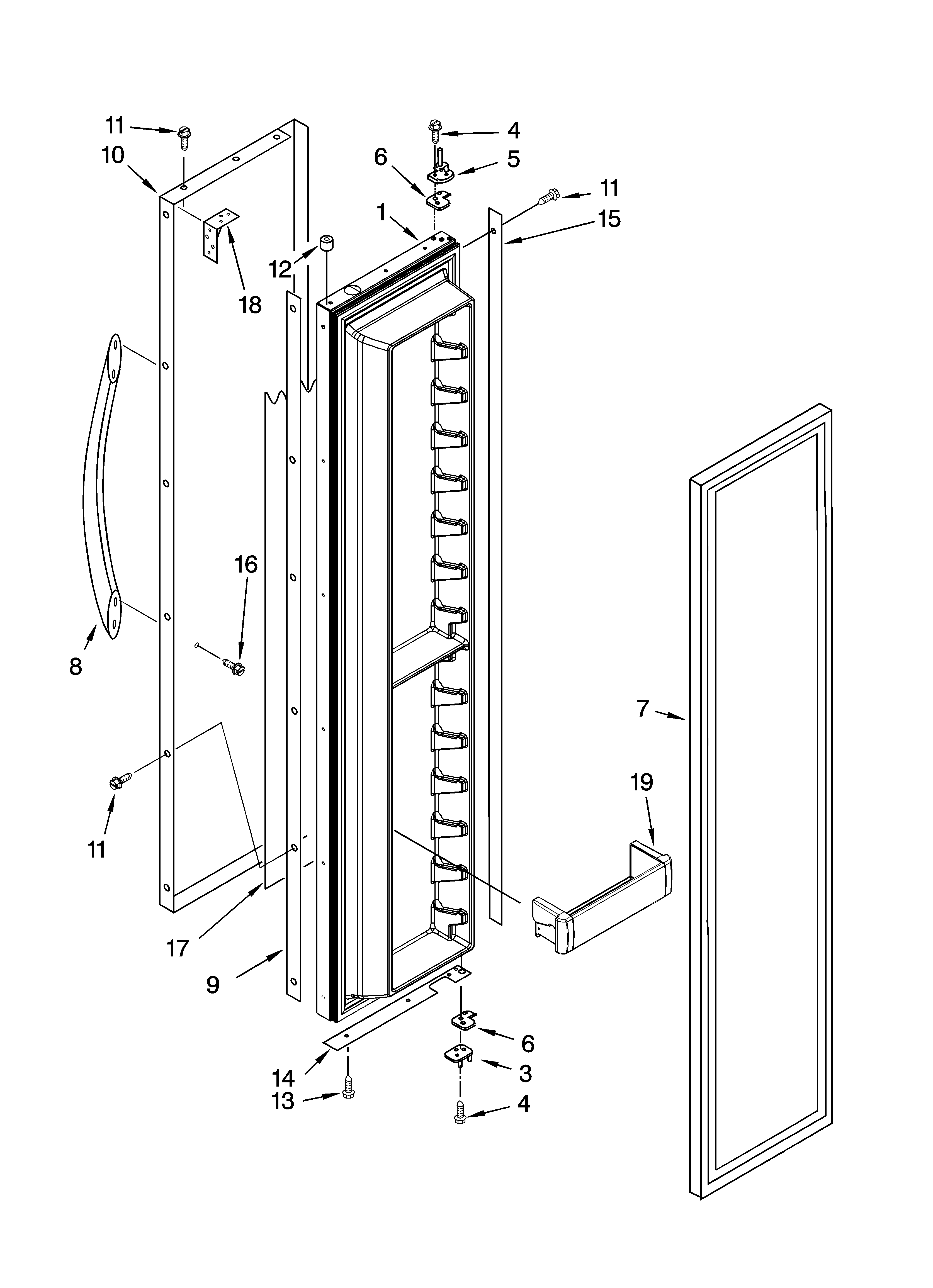 Freezer door parts