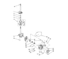 Whirlpool 3XWTW5105SQ0 brake, clutch, gearcase, motor and pump parts diagram