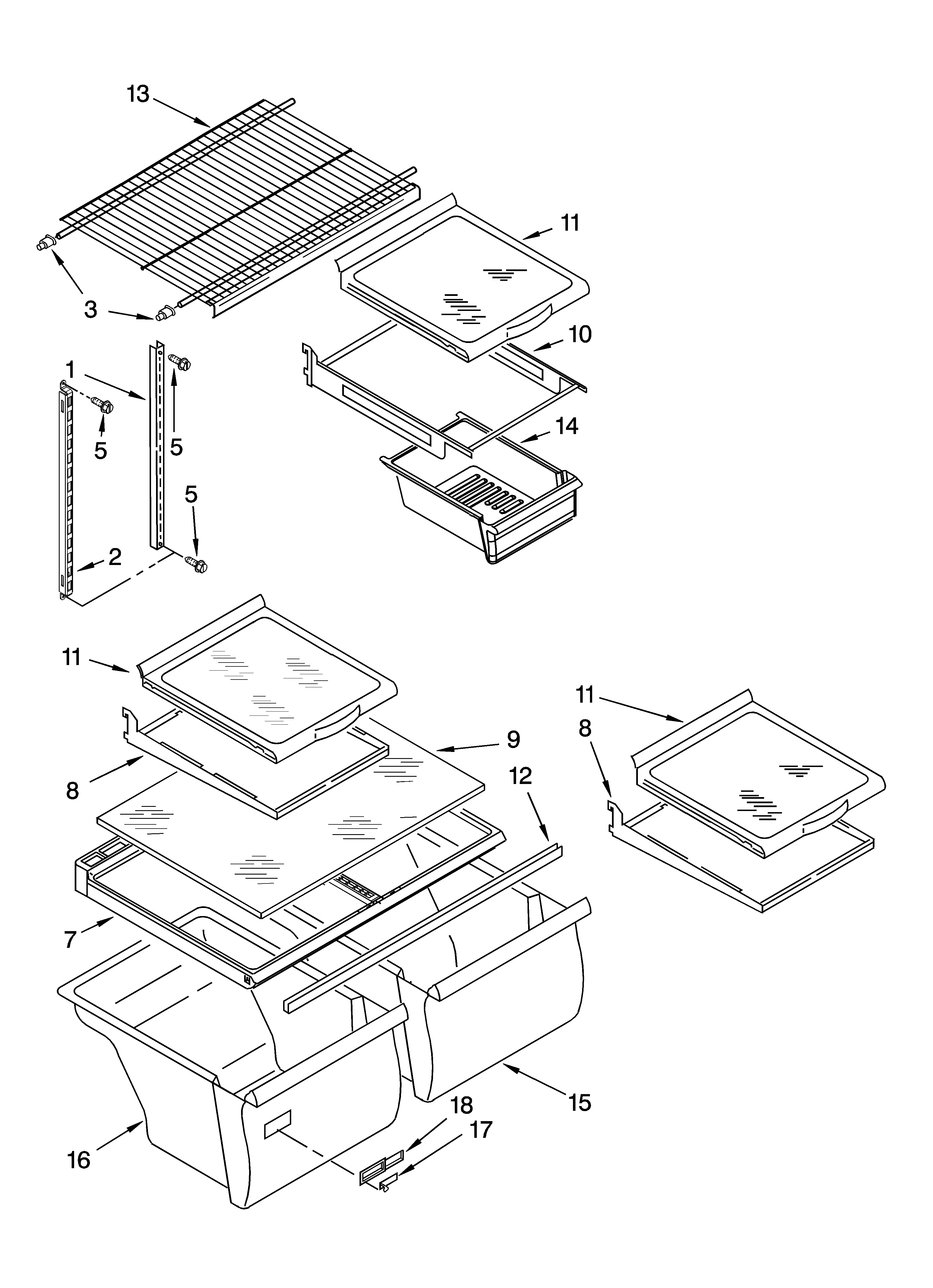Shelf parts, optional parts