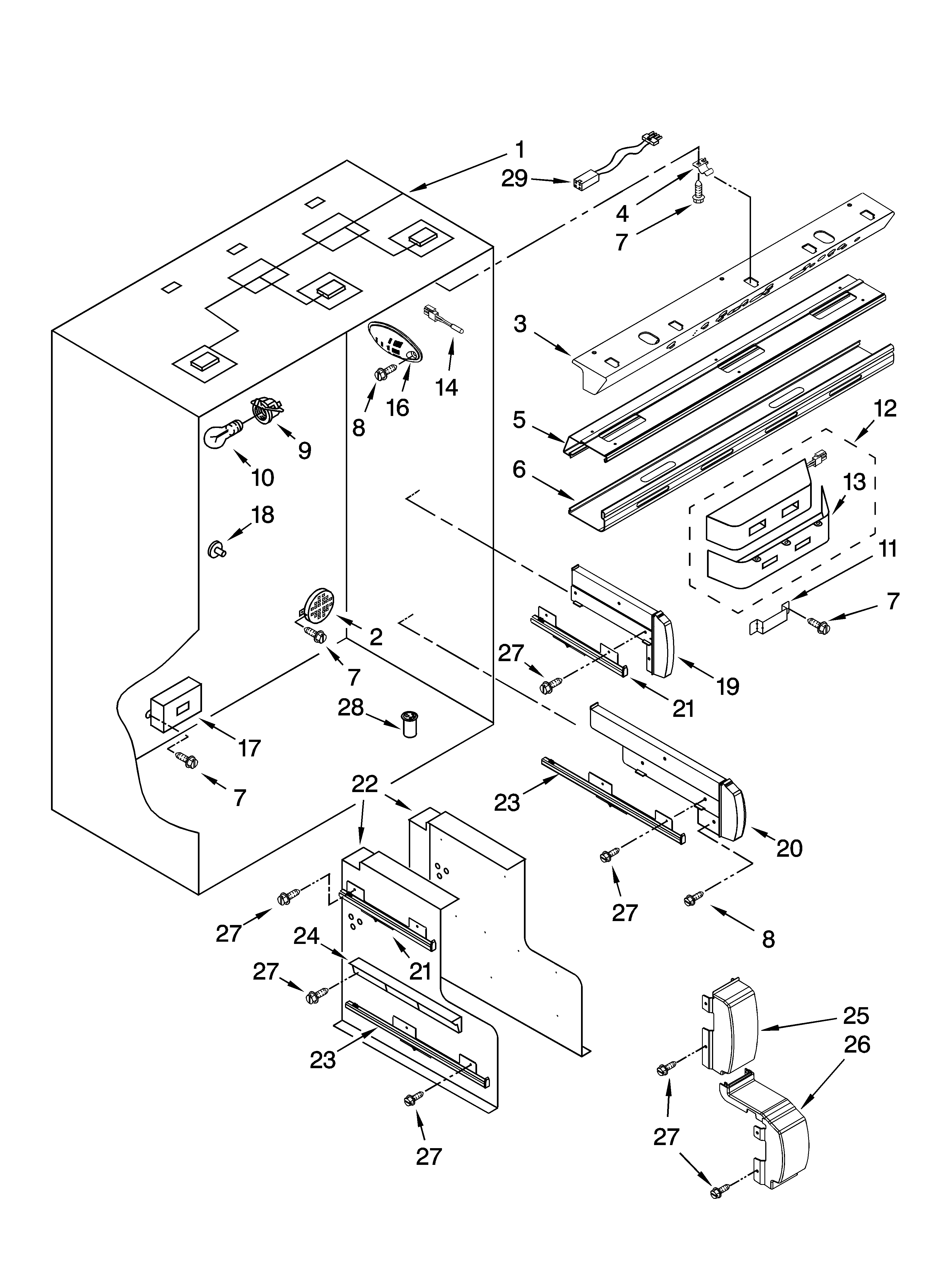 Refrigerator liner parts
