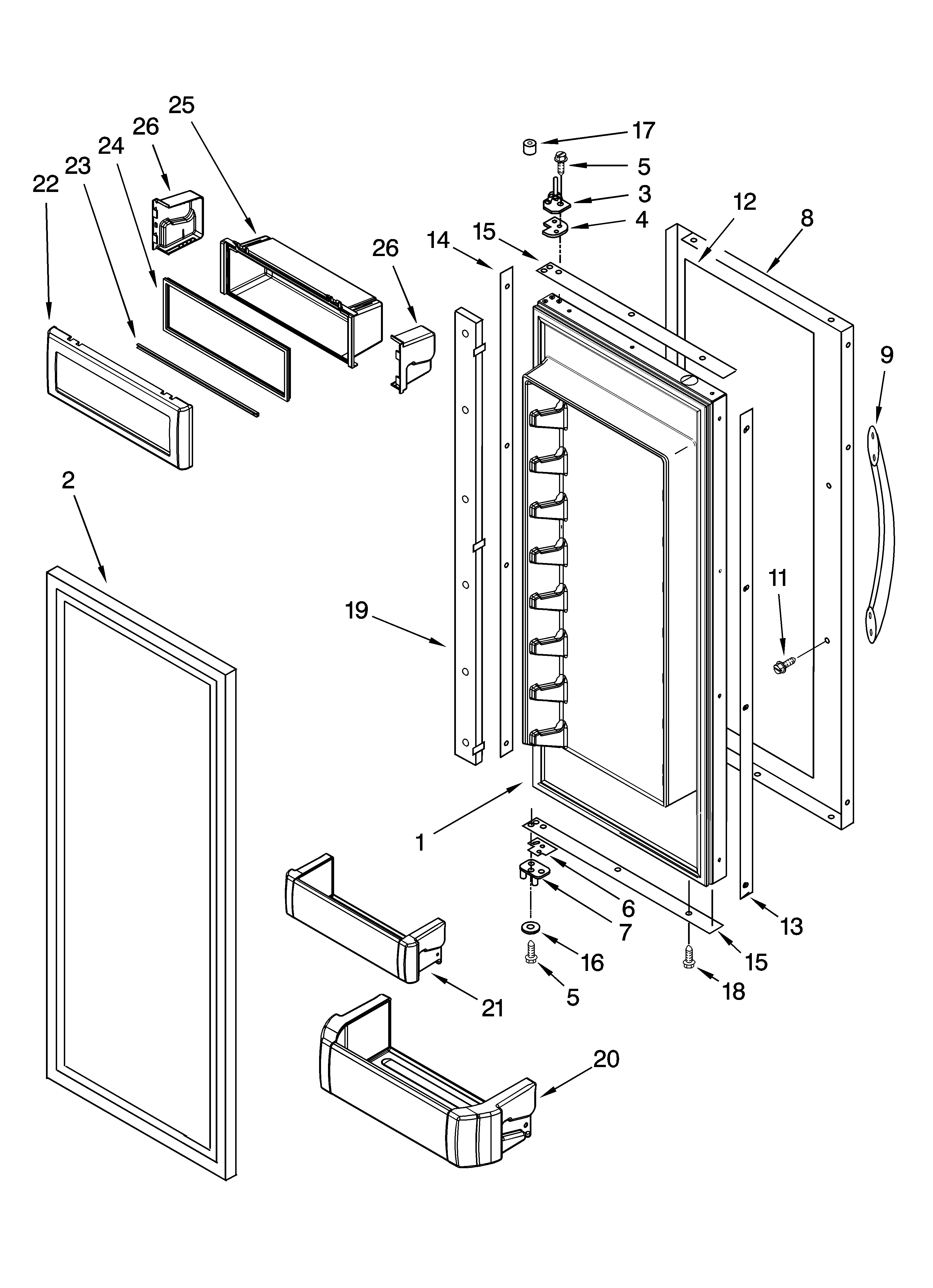 Refrigerator door parts