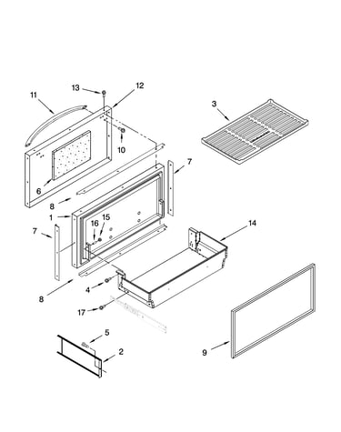 Freezer door and basket parts