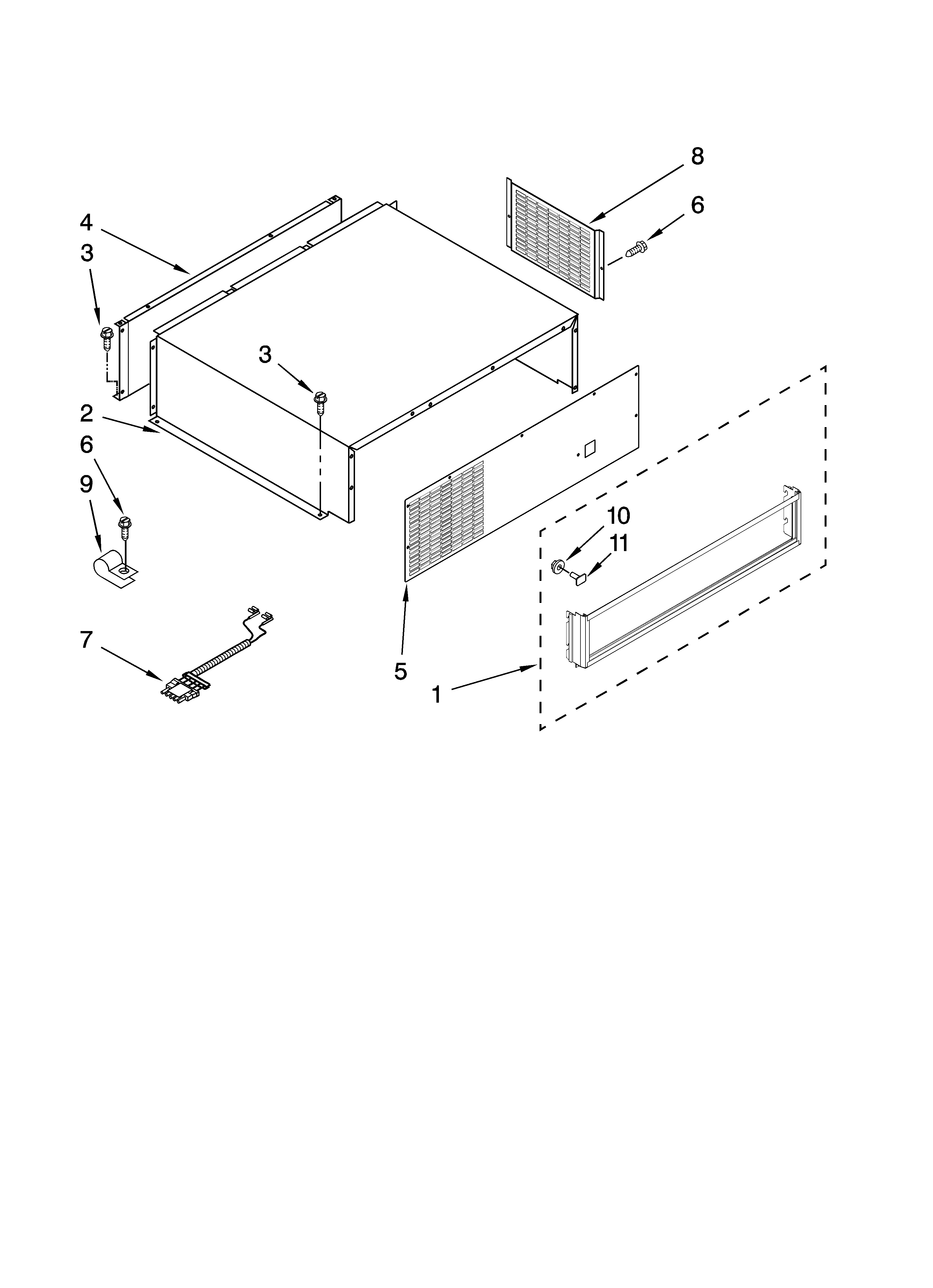 Top grille and unit cover parts