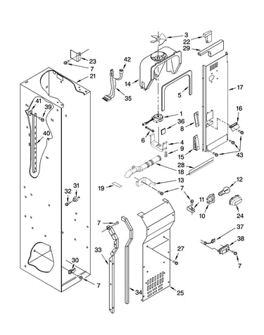 Freezer liner and air flow parts