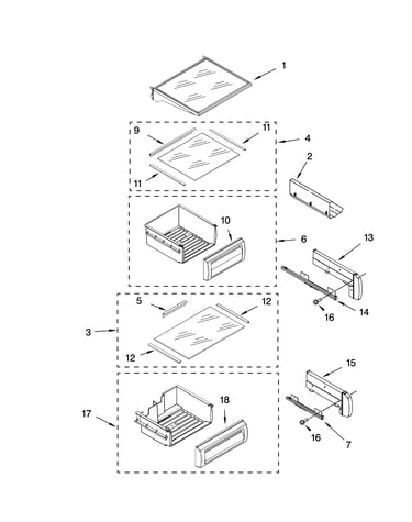 Refrigerator shelf parts