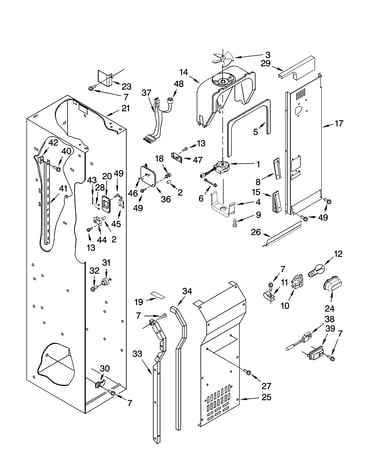 Freezer liner and air flow parts