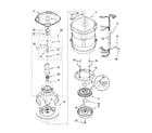 Whirlpool WTW6200SW3 motor, basket and tub parts diagram