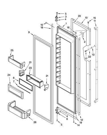 Refrigerator door parts
