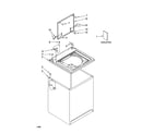 Whirlpool 1DWTW5205SQ1 top and cabinet parts diagram