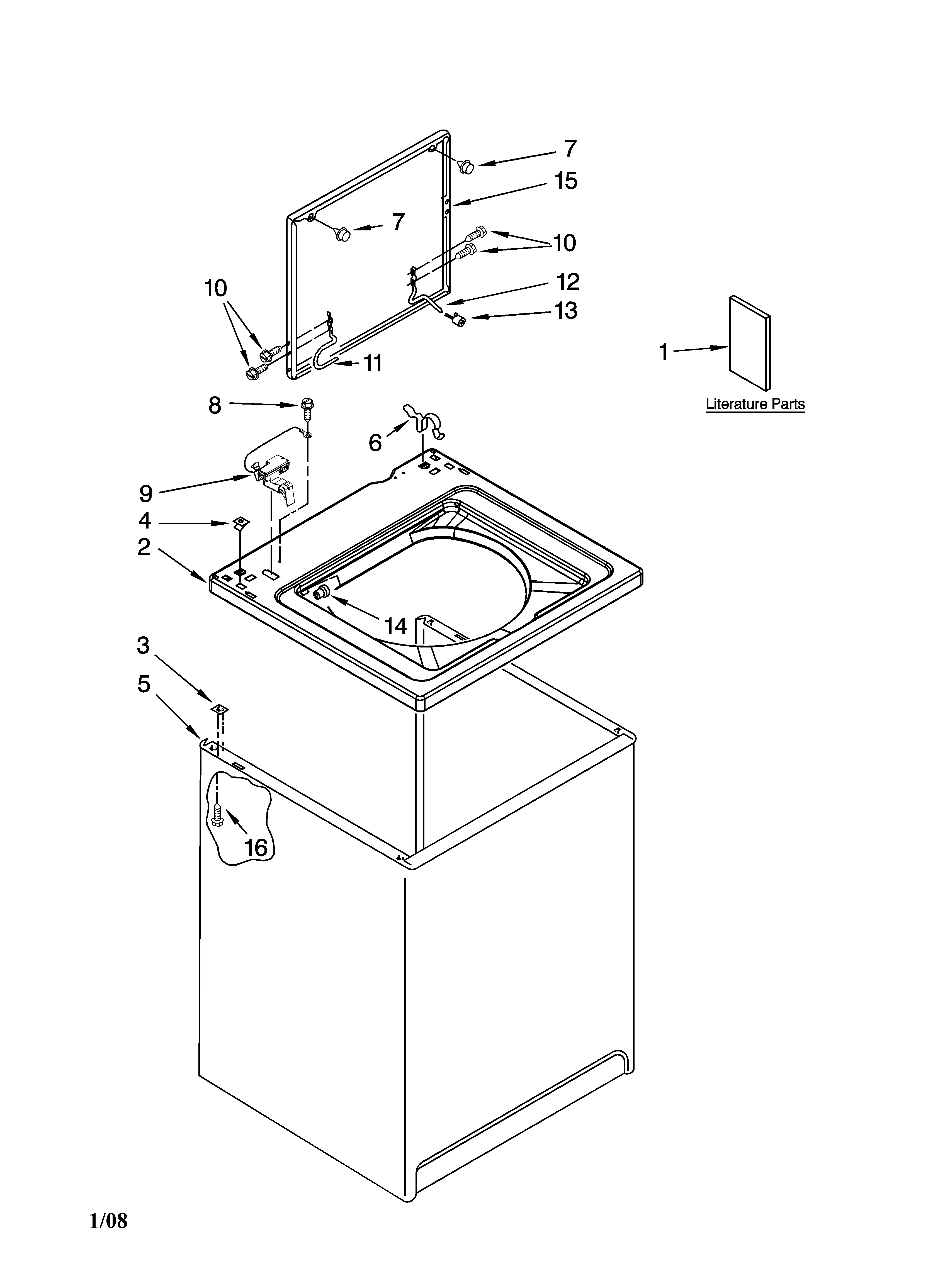 Top and cabinet parts