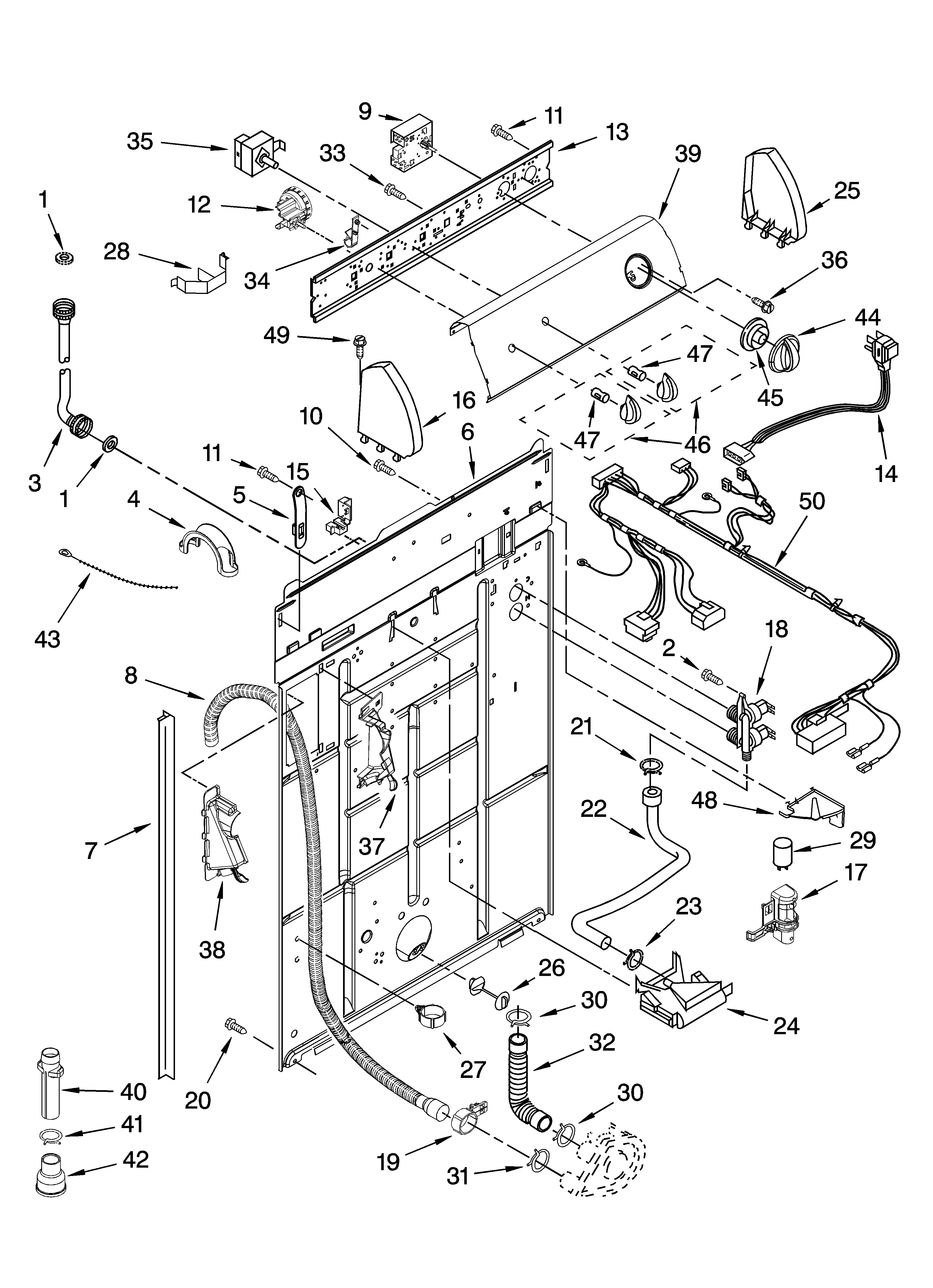Controls and rear panel parts