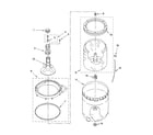 Whirlpool 1DWTW5205SQ1 agitator, basket and tub parts diagram
