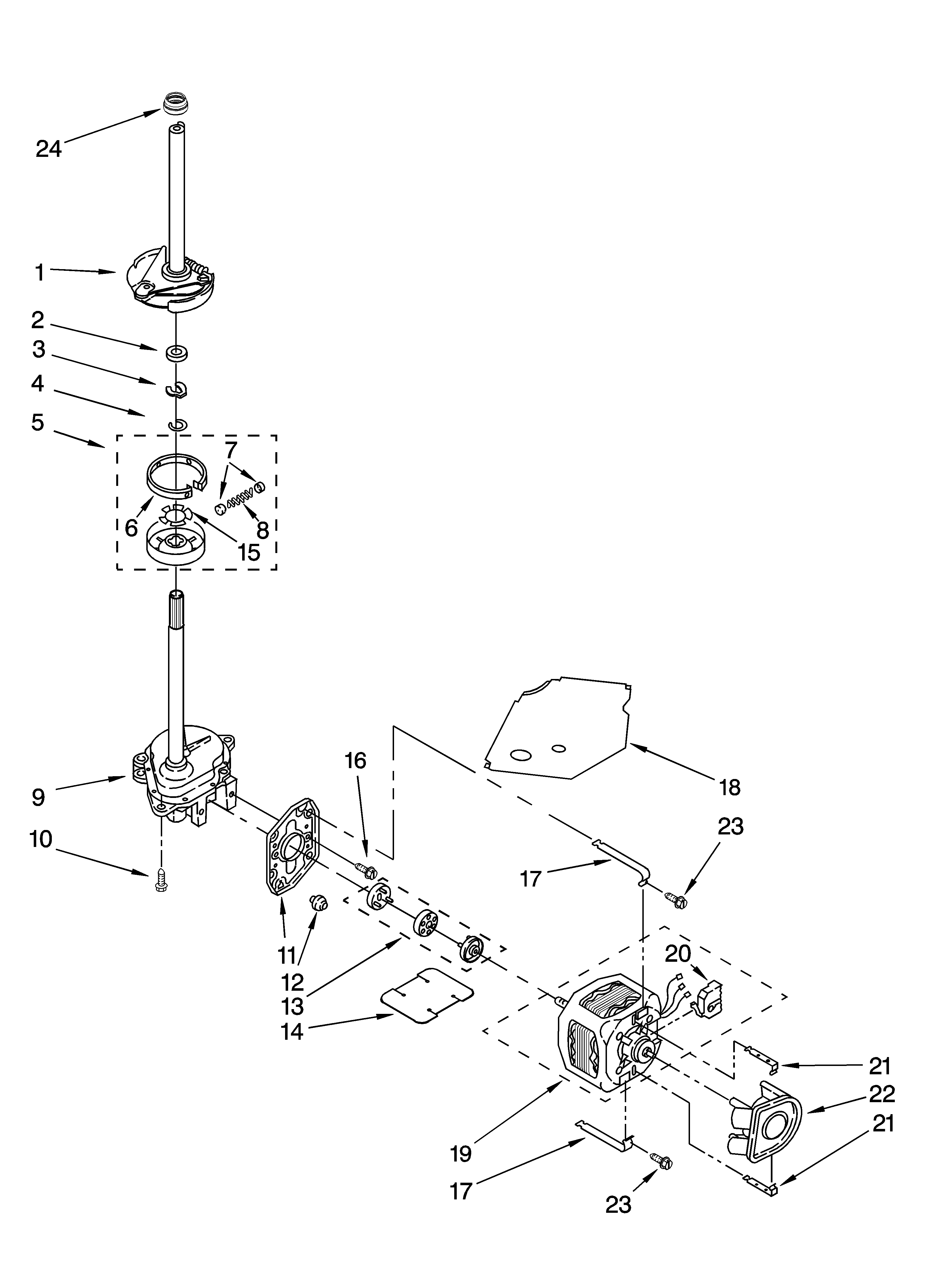 Brake, clutch, gearcase, motor and pump parts