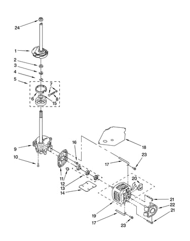 Brake, clutch, gearcase, motor and pump parts
