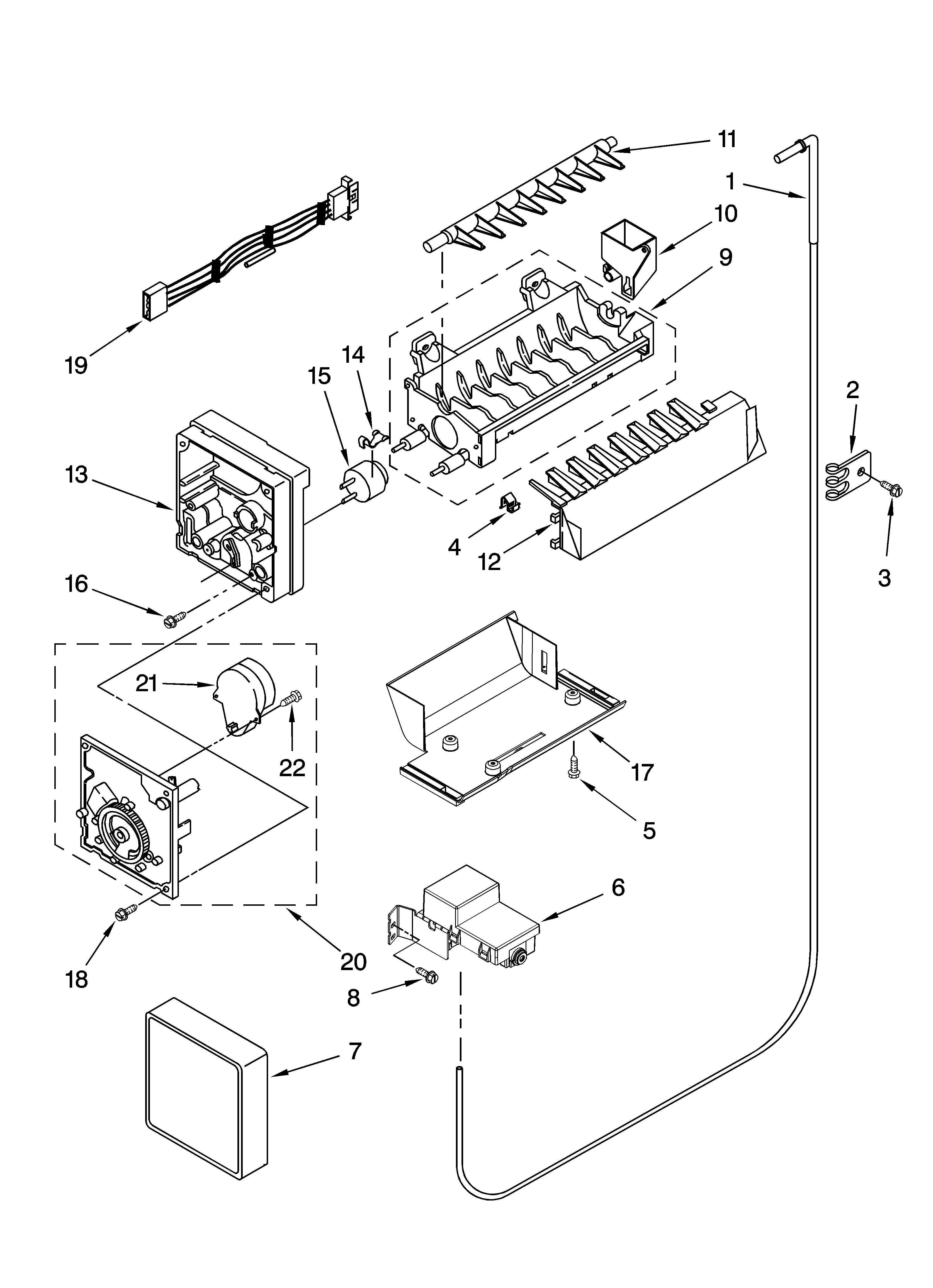 Icemaker parts, optional parts (not included)