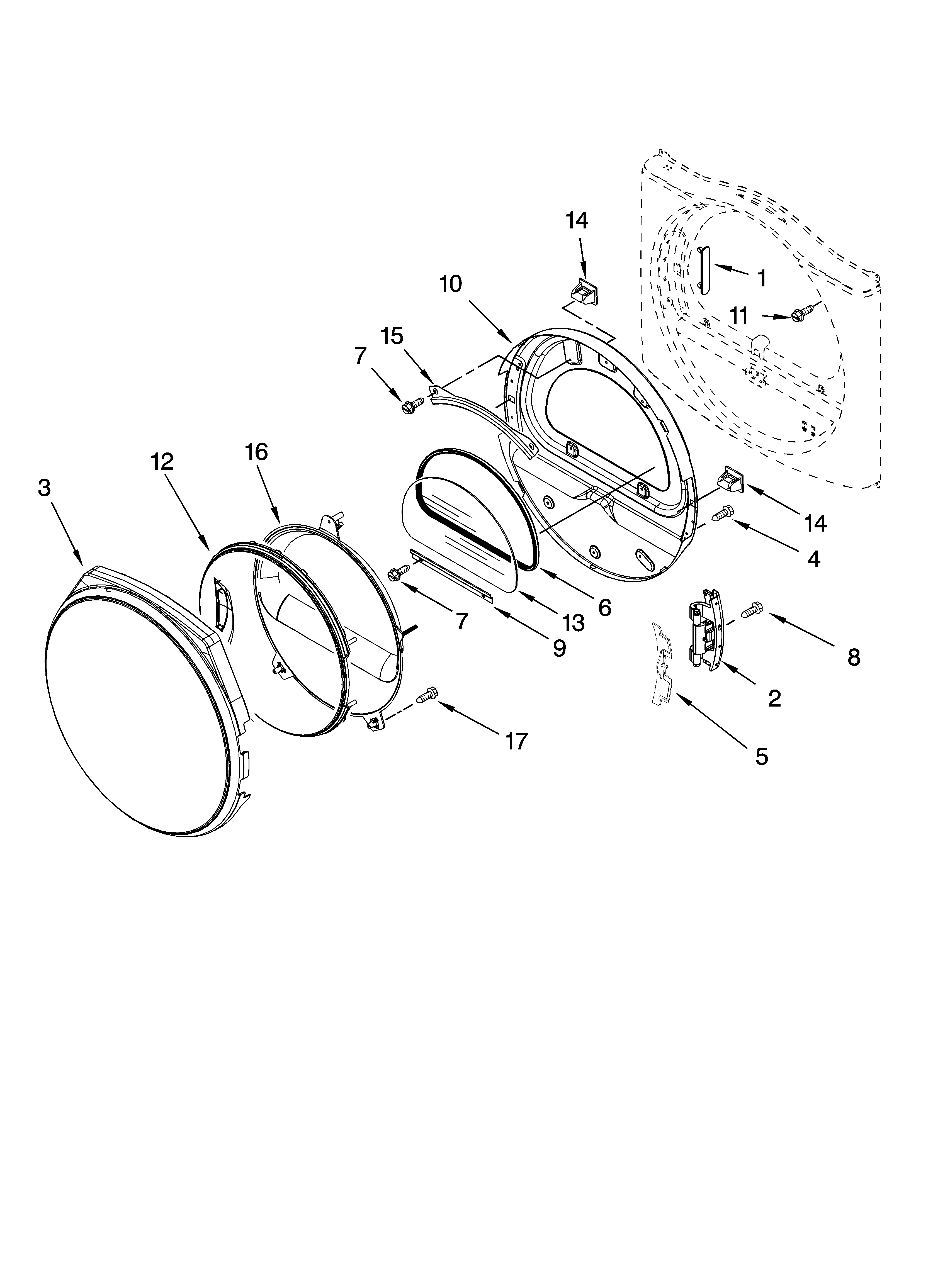Door parts, optional parts (not included)
