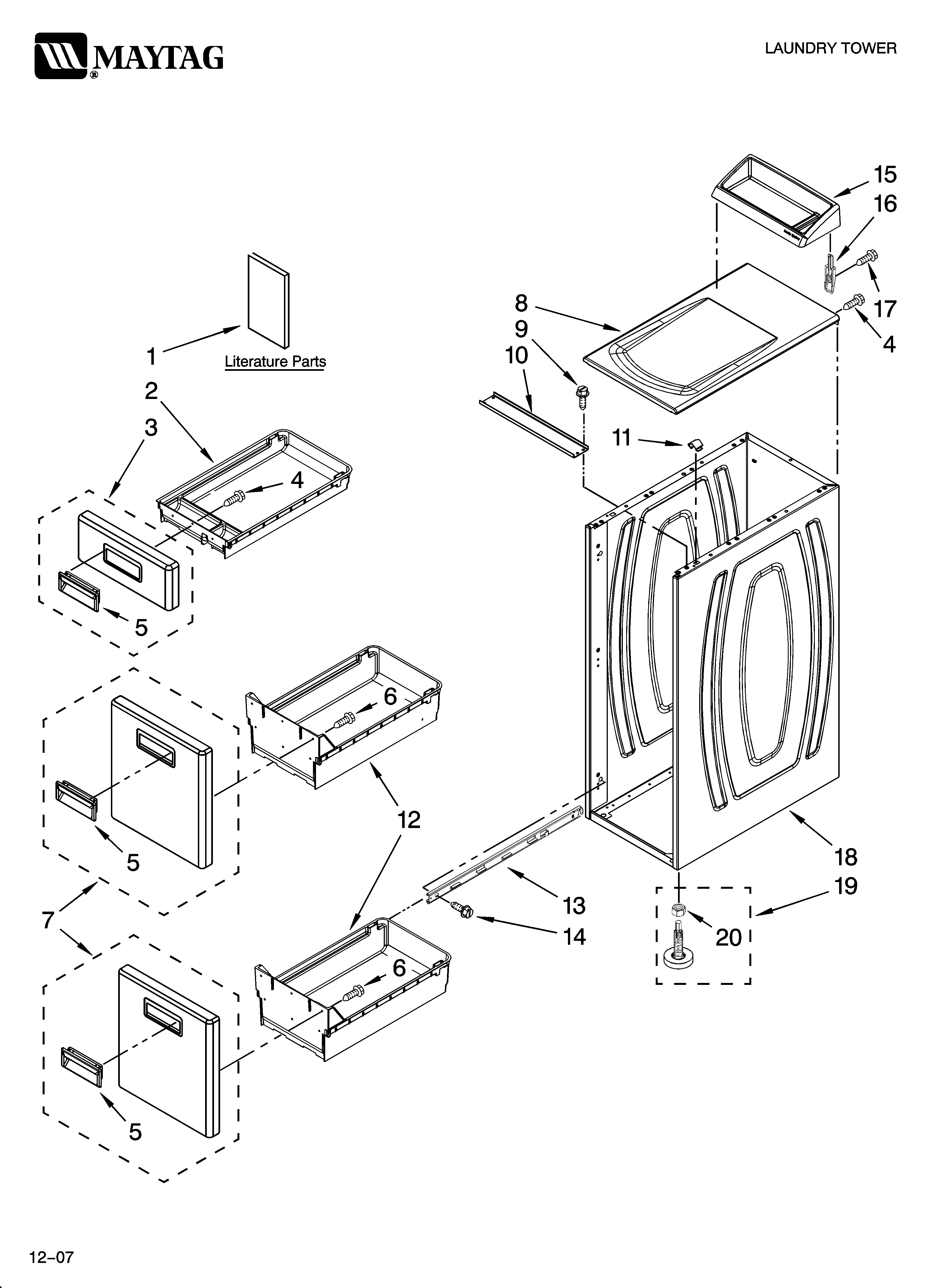 Cabinet and drawer parts