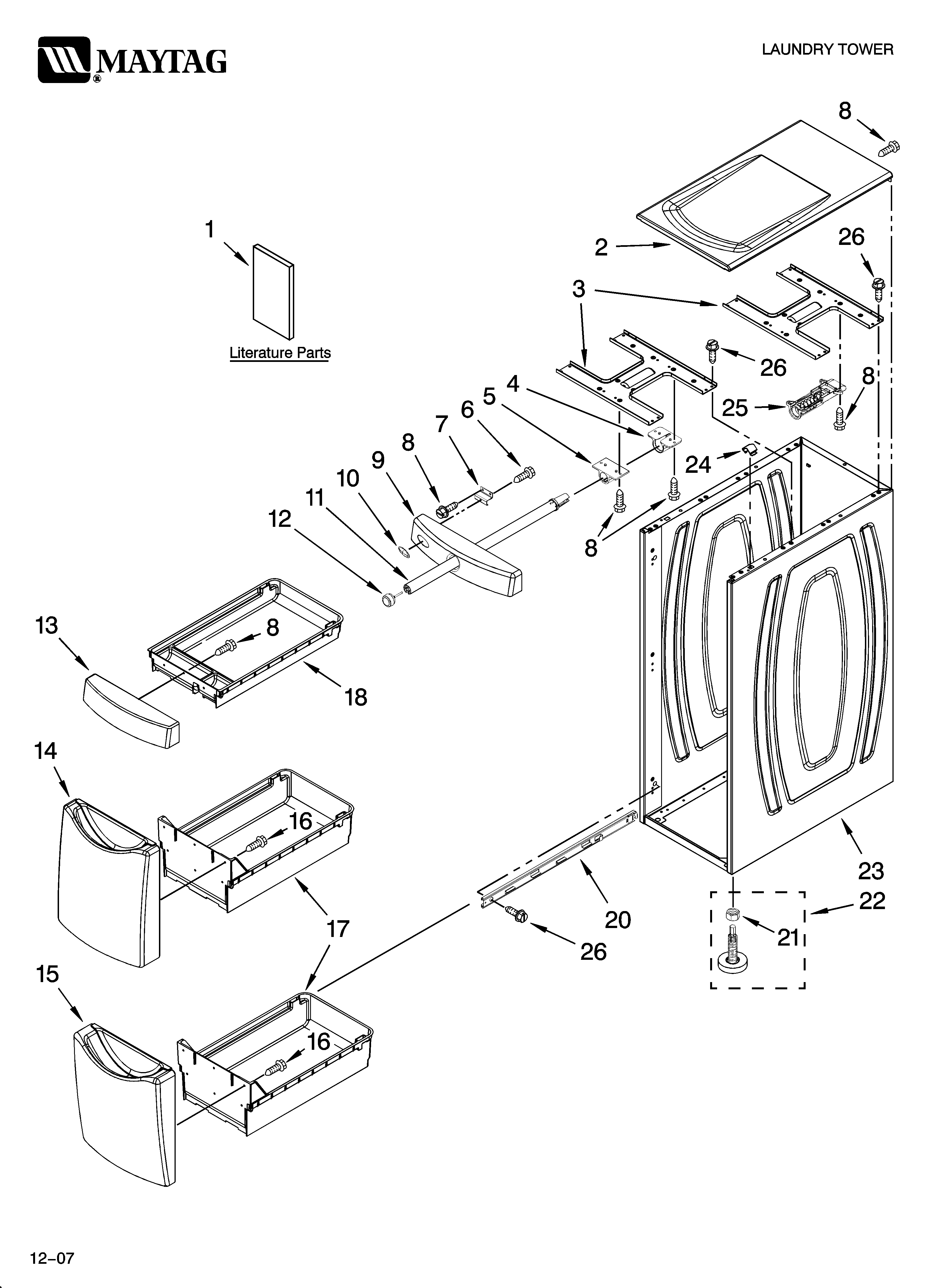 Cabinet and drawer parts