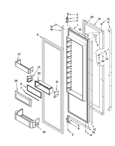 Refrigerator door parts
