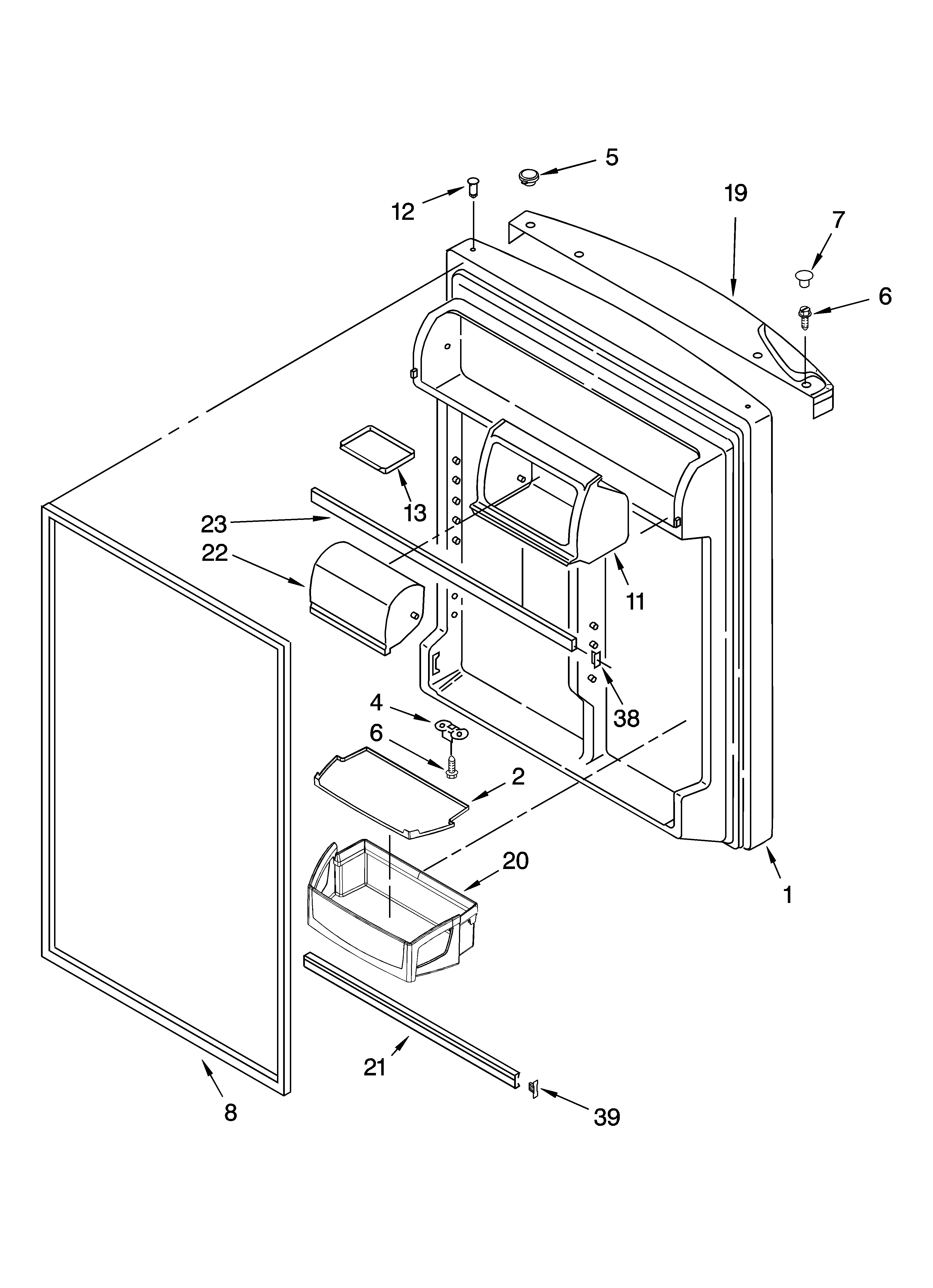 Refrigerator door parts