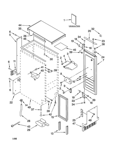 Cabinet liner and door parts