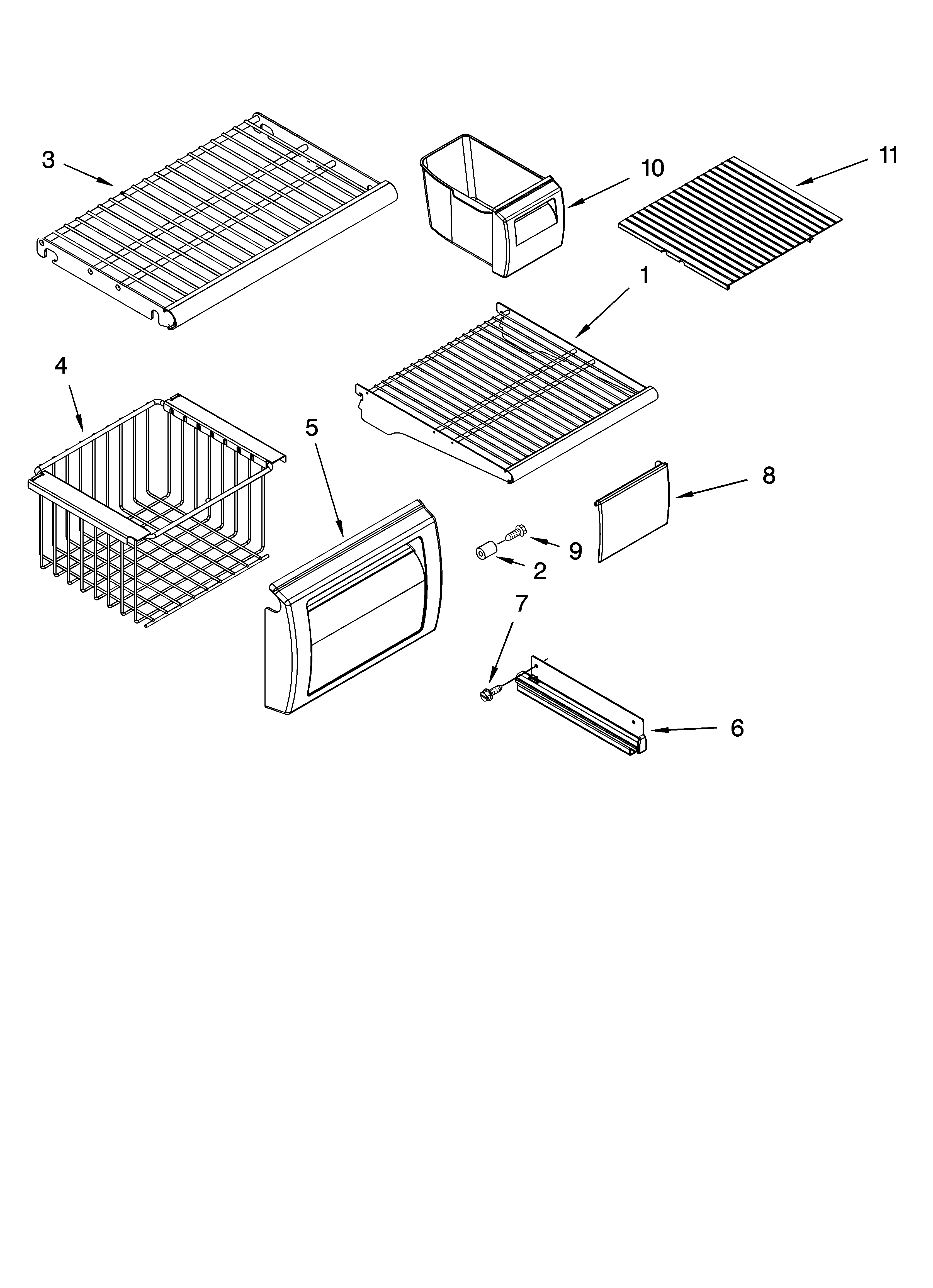 FREEZER SHELF PARTS