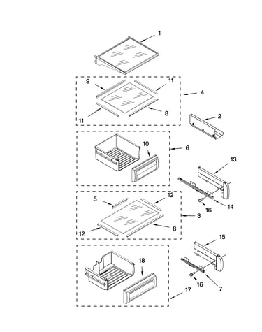 Refrigerator shelf parts