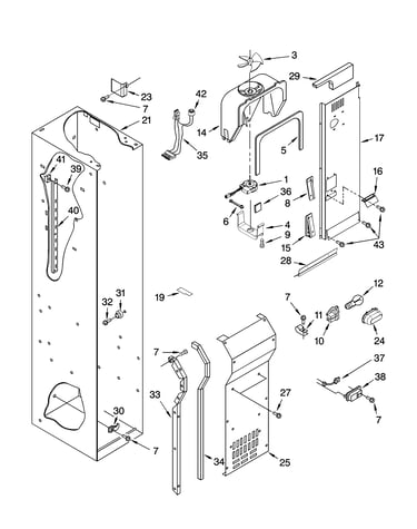 Freezer liner and air flow parts