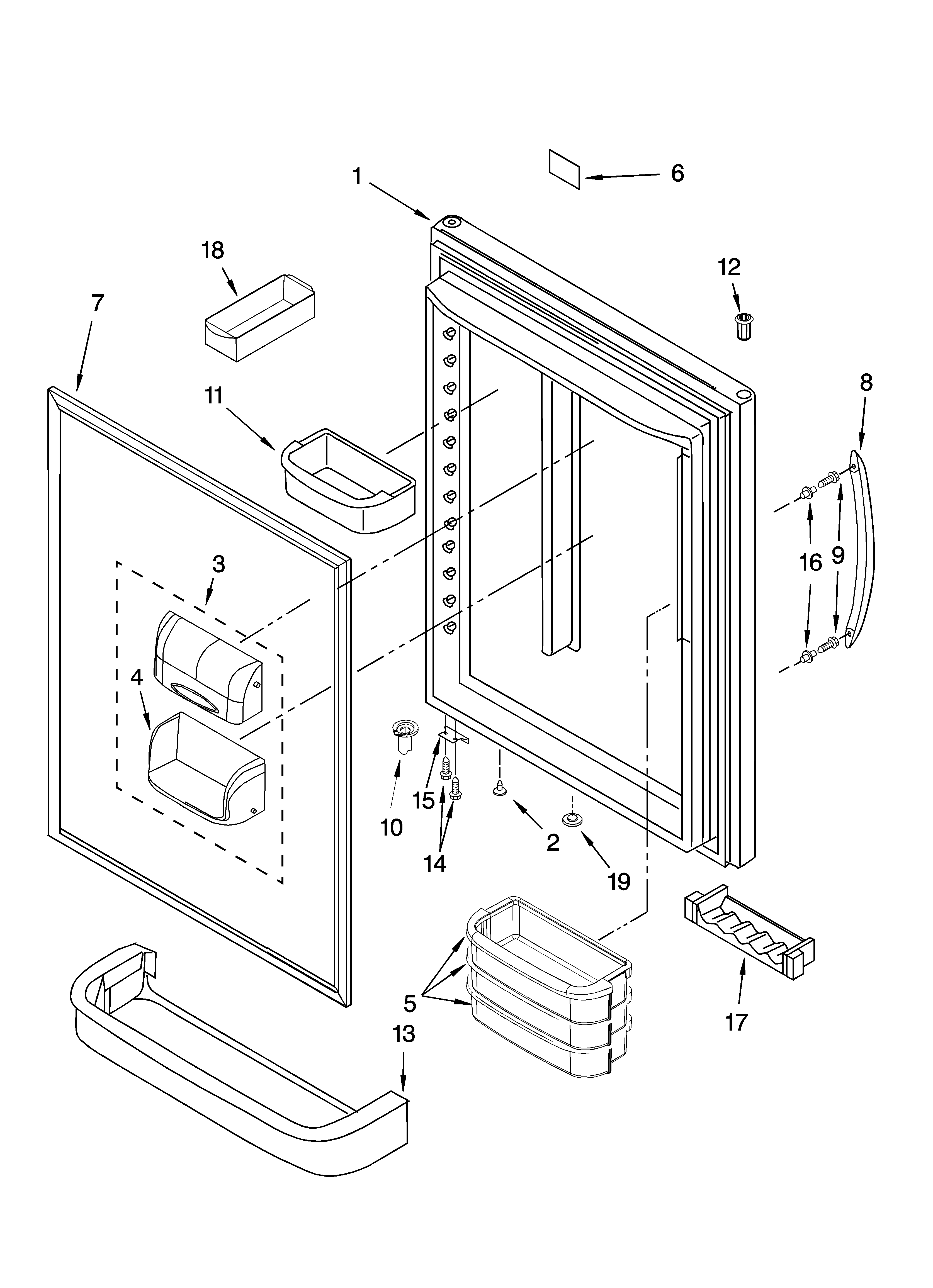 Refrigerator door parts