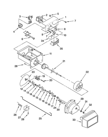 Motor and ice container parts