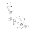 Whirlpool WTW5500SQ2 brake, clutch, gearcase, motor and pump parts diagram