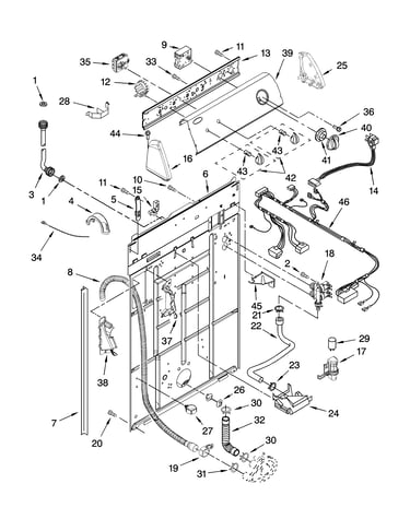 Controls and rear panel parts