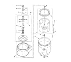Whirlpool WTW5590SQ2 agitator, basket and tub parts diagram