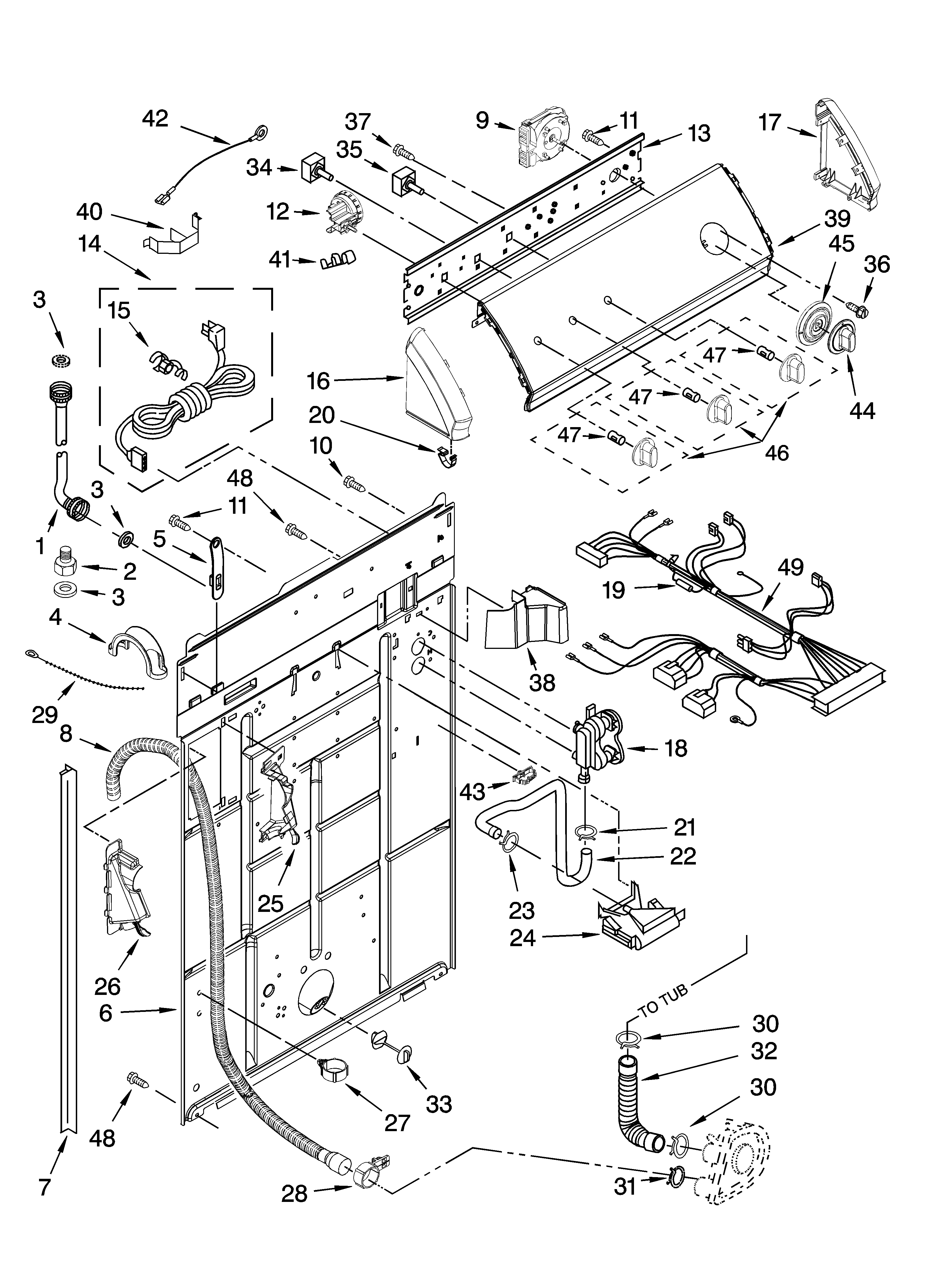 Controls and rear panel parts