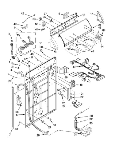 Controls and rear panel parts