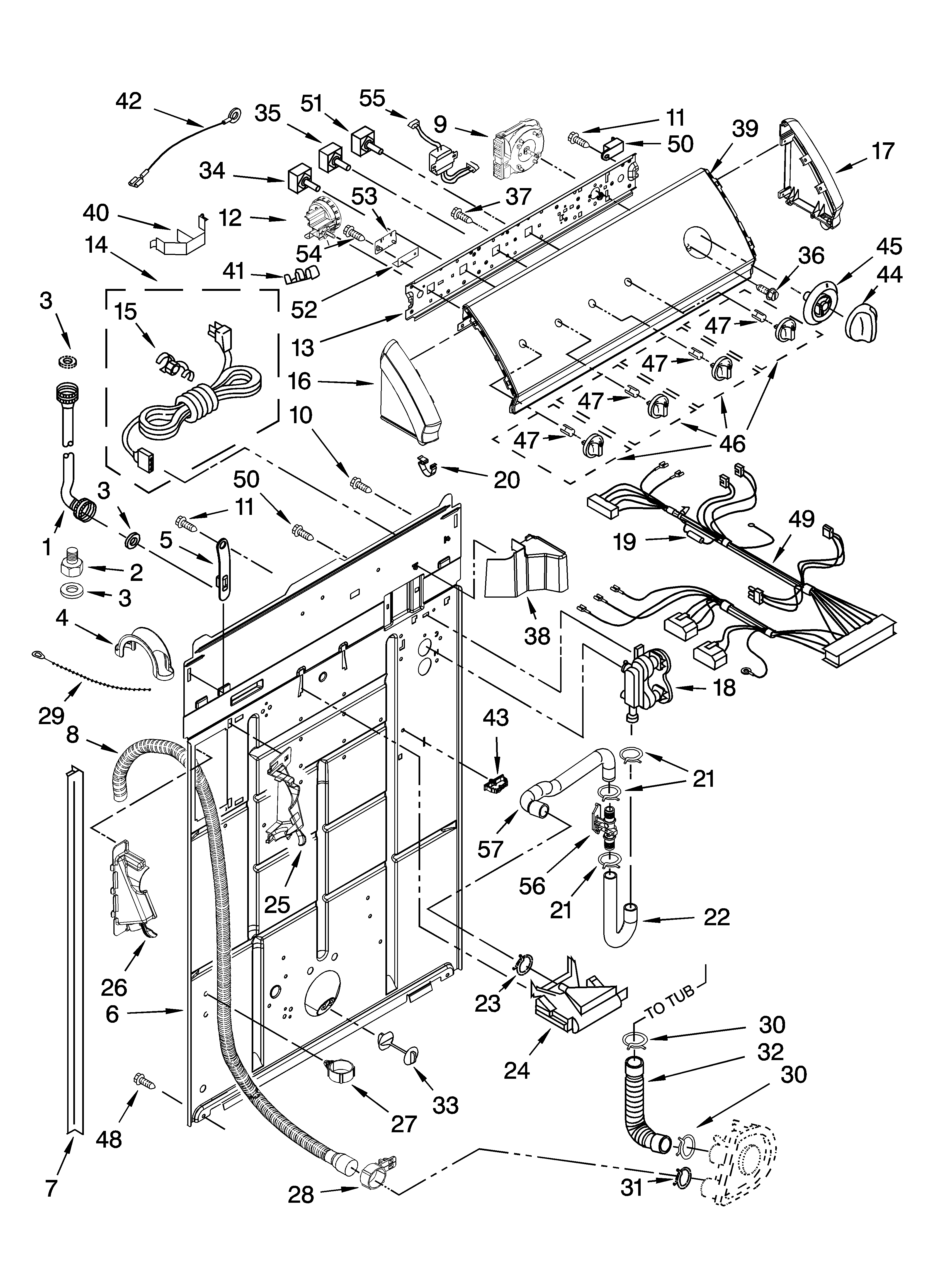 Controls and rear panel parts