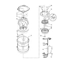 Maytag MTW6700TQ1 motor, basket and tub parts diagram