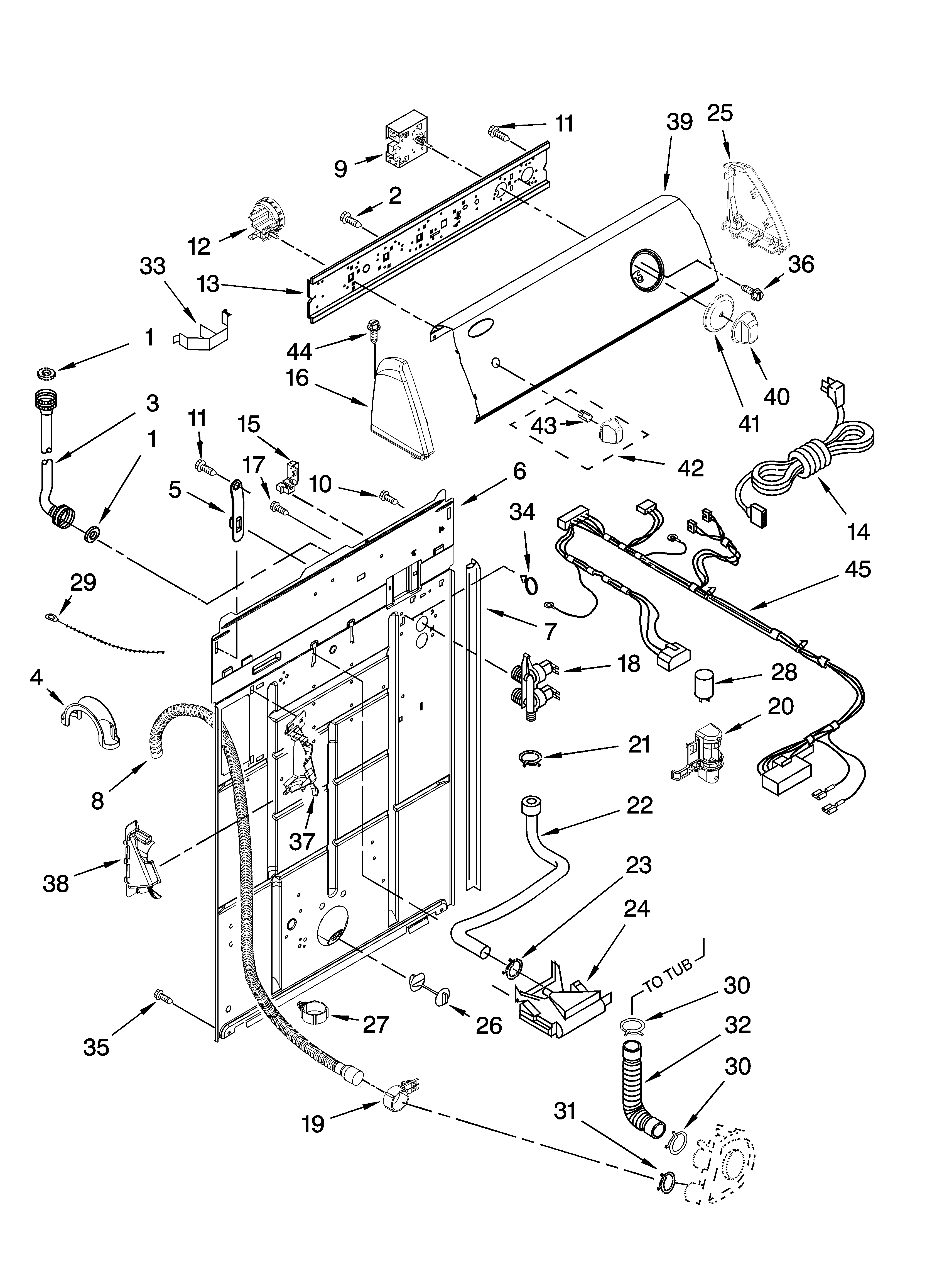 Controls and rear panel parts