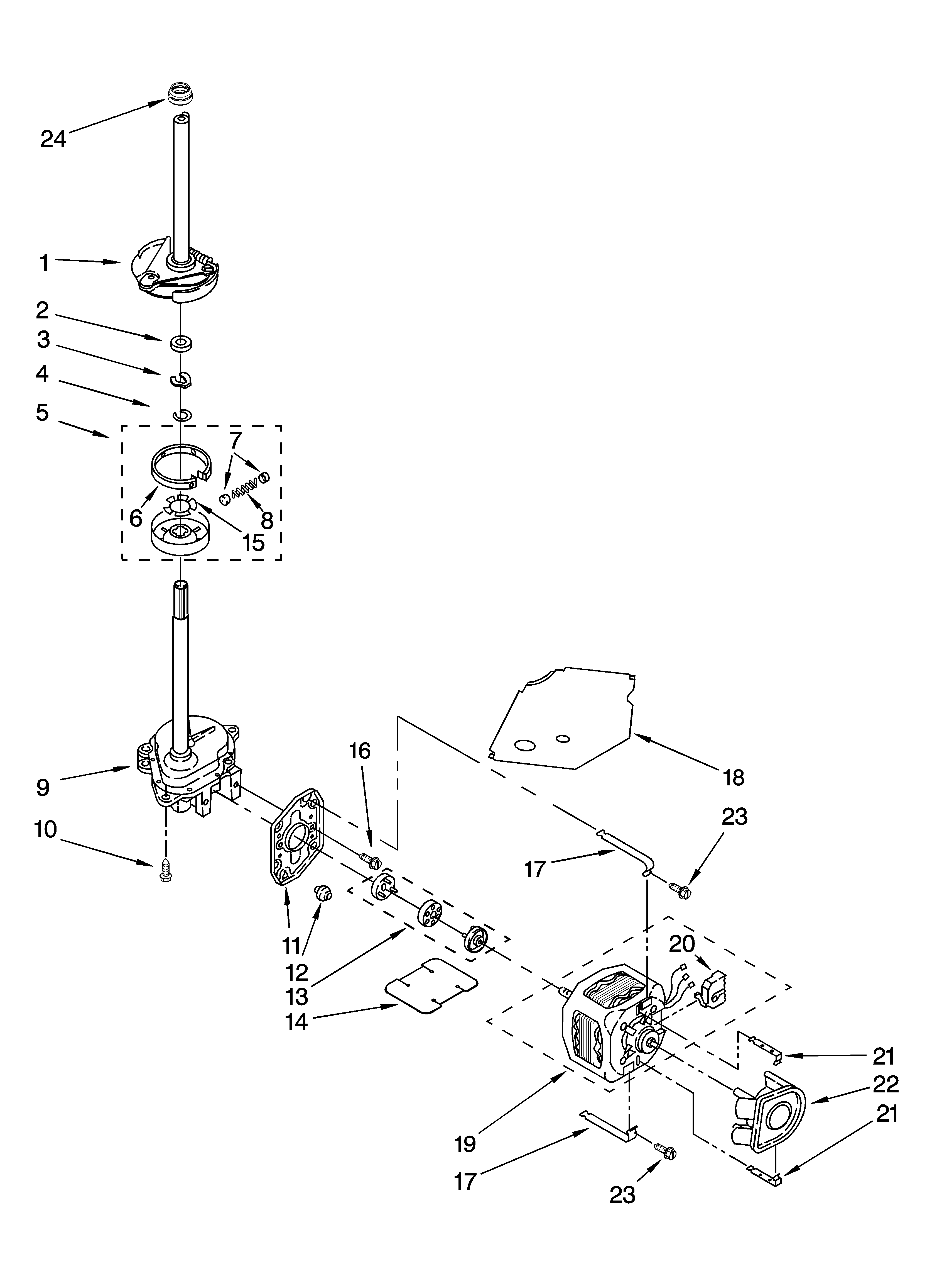 Brake, clutch, gearcase, motor and pump parts